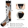 thumbnail image 3 of FREEAMG 1Pair Fashion Print Compression Socks for Women Men,Knee High Stockings for Athletic Sports,Running,Travel, 3 of 7