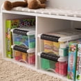 thumbnail image 5 of IRIS 6 Quart Plastic Storage Bins Stackable with Latching Lids, BPA-Free, See-Through, Clear/Black, 3-Pack, 5 of 6