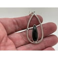thumbnail image 3 of Real 925 Sterling Silver Pendant For Men Women, Genuine Black Onyx Cabochon Long Pear Gemstone Amazing Handcrafted Pendant For Her Him, 3 of 5