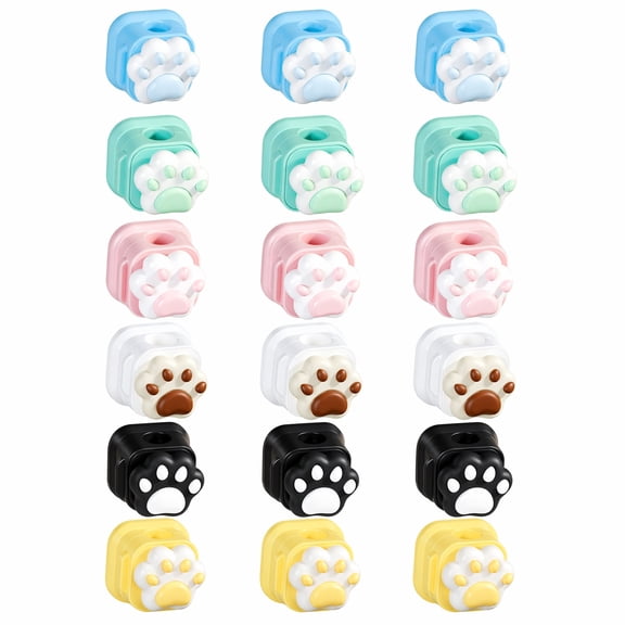 18 Pack Cute Paw Magnetic Cable Clips, Self-Adhesive Desktop Cord Organizer Holder for Phone Charging Cables, Headphone Wires & Desktop Wire Management