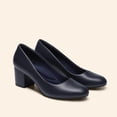 thumbnail image 3 of Zapatos de Tacón Bajo Chunky DREAM PAIRS Azul Marino Talla 6, 3 of 8
