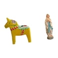 thumbnail image 1 of Adorno sueco coleccionable, figura de caballo Dalecarlian, escultura animal, estatua de María, figura de la Señora de Lutero, obra de arte,, 1 of 8