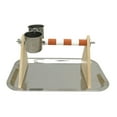 thumbnail image 3 of Parque de juegos de madera para pájaros, juguetes de escritorio, comedero, jaula para pájaros, accesorios de madera para pájaros. Blanco Naranja, 3 of 9