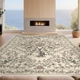 thumbnail image 2 of Design&I 3'x5' Ultra Soft Throw Mat, Chinoiserie Asian Vintage Border Peony Vine Plum Lotus Scroll Bird Flowing None Fluffy Washable Easy Care Indoor rug for Bedside Hallway, 2 of 7
