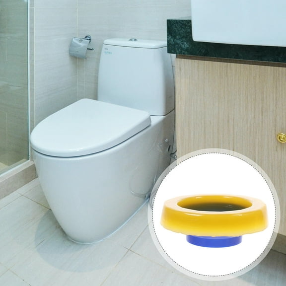 HONITANO Yellow Toilet Gasket 1Set 5.04X5.04In For Toilet Bowl Accessory