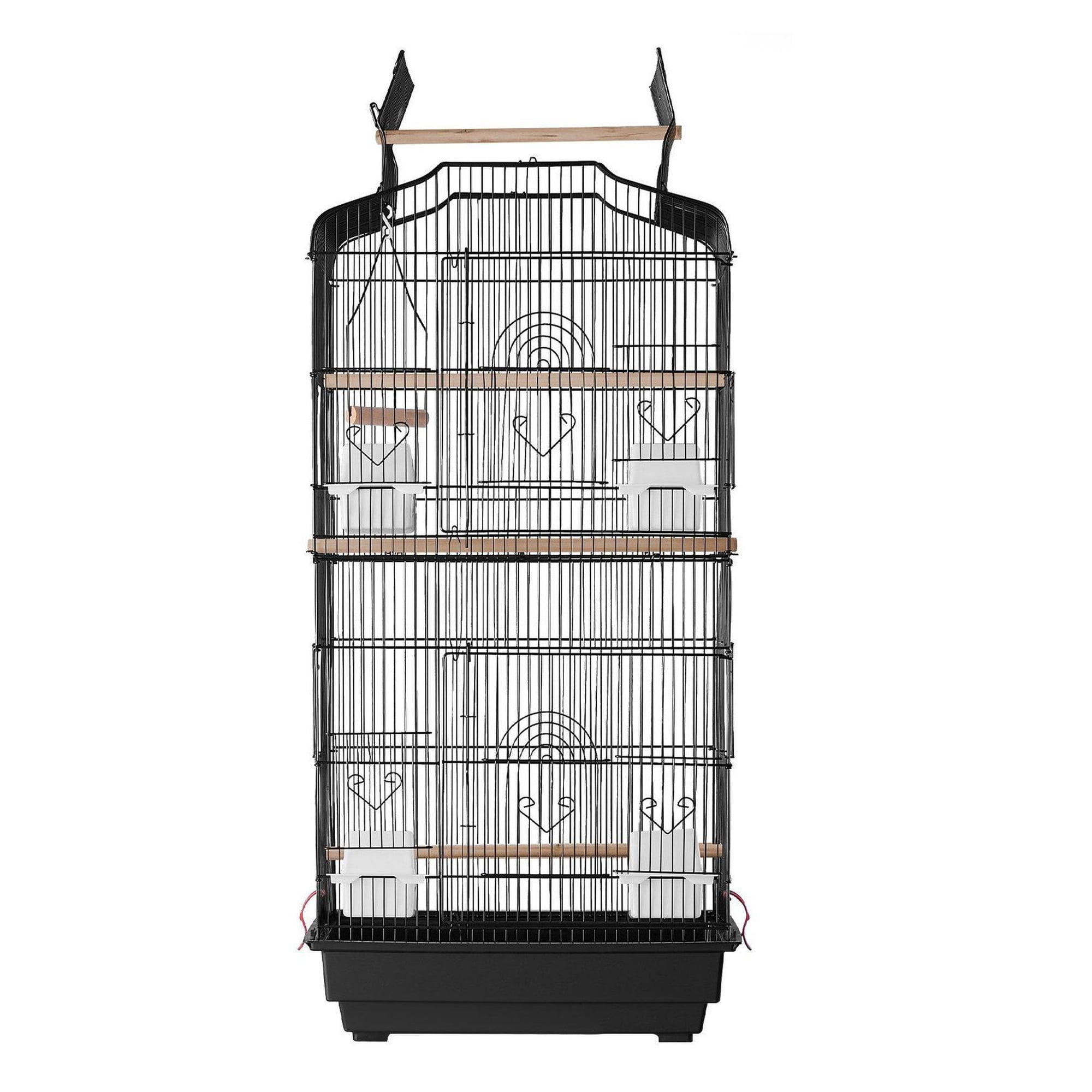 41-inch Open Top Bird Cage, Large Parrot Cage for Parakeets Cockatiels Lovebirds Finches Budgies Conures - Hanging Flight Cage with Swing & Perch