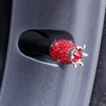 thumbnail image 3 of Valve Stem Caps, 4 Pack Handmade Crystal Rhinestone Universal Car Tire Valve Caps Chrome,Attractive Dustproof Bling Car Accessories, Red, 3 of 6