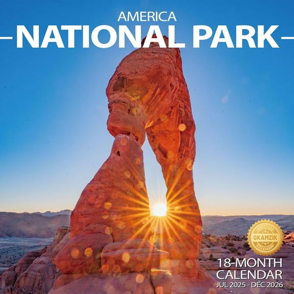 Wall Calendar 2025-2026 Planner Calendar - America National Park Hangable Monthly Wall Calendar with Large Blocks for Organizing & Planning, Academic Schedule, Home, Office & family