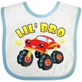 thumbnail image 3 of Inktastic Monster Truck Little Bro Boys Baby Bib, 3 of 4