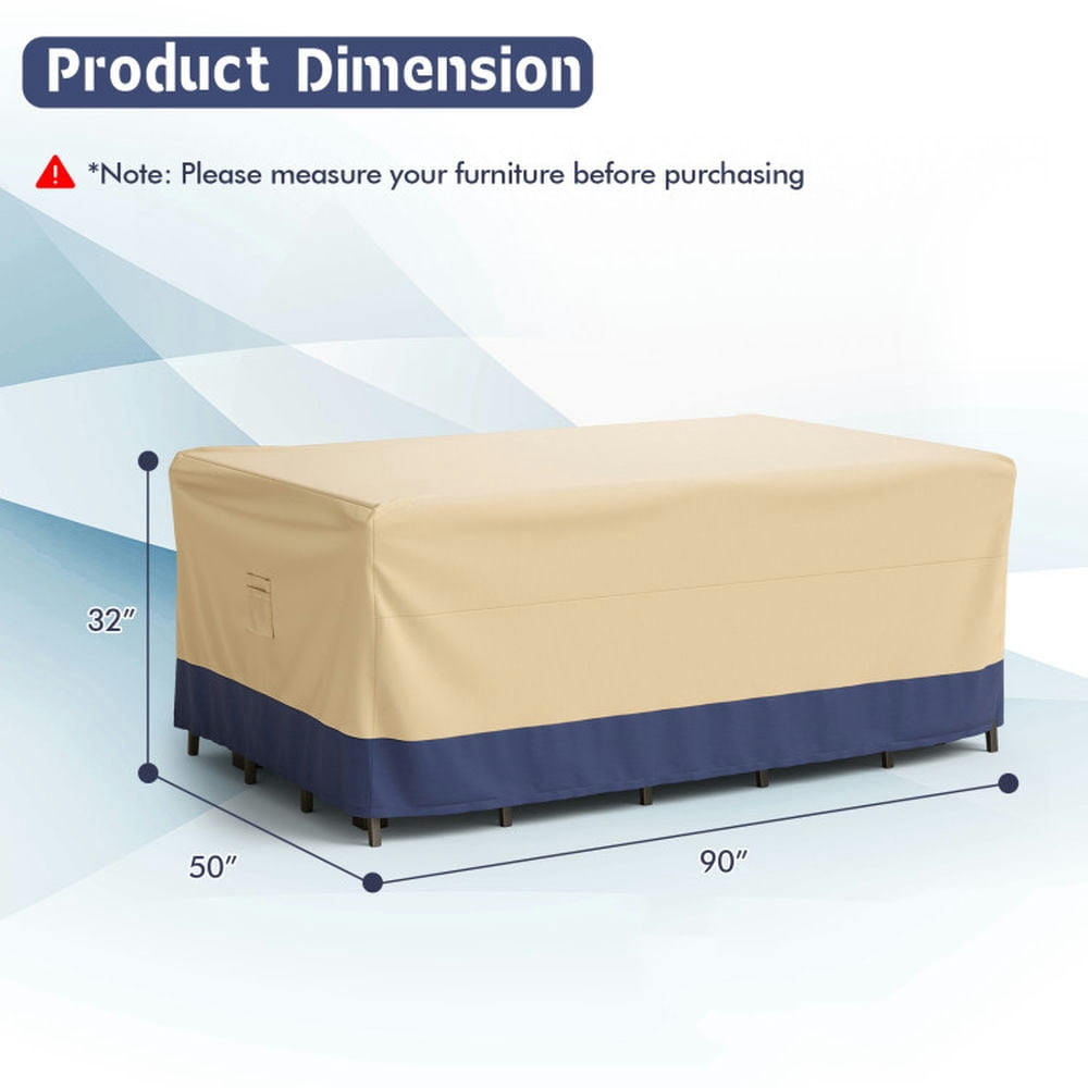 Aimee Lii Patio Furniture Cover with Padded Handle and Click-Close Straps, Outdoor Patio Furniture for Balcony Porch Garden Backyard, Sturdy-90 x 50 x 32 inches