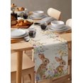 thumbnail image 3 of Table Runner Dresser Scarf 13 x 48 Inch Spring Easter Bunny Rabbits Wildflowers Flowers Leaves Retro Table Runners Non-Slip Heat Kitchen Dining Table Decor for Indoor Outdoor Home Party Decoration, 3 of 7
