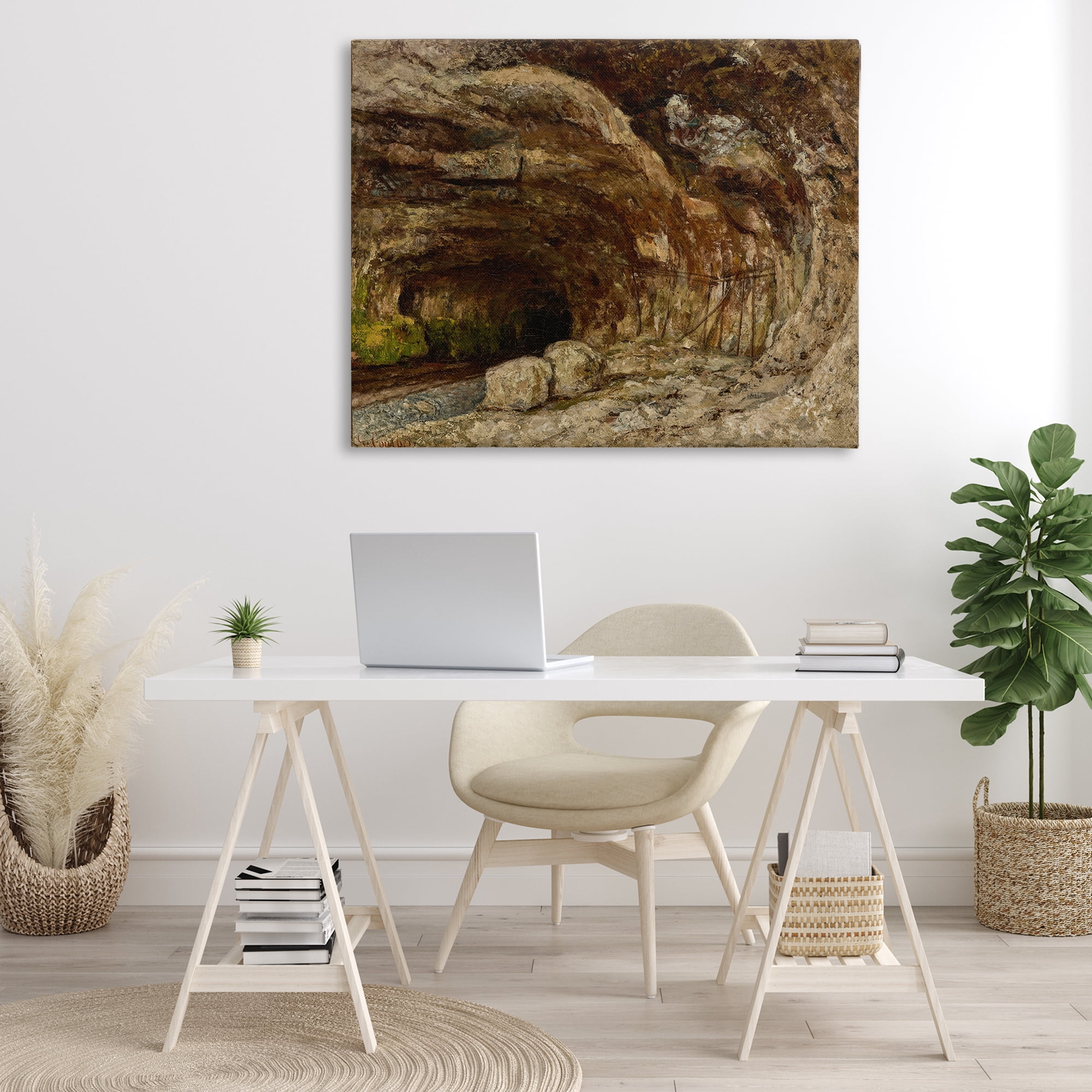 Stupell Industries Classical Grotto of Sarrazine Landscape & Nature Painting Wrapped Canvas Art Print Wall Art, 48 x 36