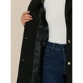 thumbnail image 6 of INSPIRE CHIC Women's Coats Single Breasted Long Outerwear Winter Trench Coat XS Black, 6 of 7