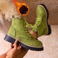 thumbnail image 4 of Womens Combat Boots Faux Suede Lace Up Chunky Platform Lightweight Non Slip Work Hiking Booties, 4 of 7