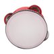thumbnail image 2 of Pandereta de madera con cascabeles, tambor de mano, instrumento musical de percusión educativo para niños, 4 pulgadas, color rojo, 2 of 14