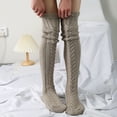 thumbnail image 3 of Compression Socks for Women - Cable Knit Over The Knee Long Socks, Thick Warm Soft Fit Winter Stackable Fall Must Haves, Wide Calf Socks for Maternity, 3 of 3