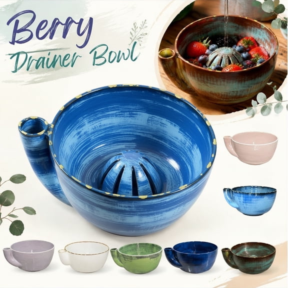 Automatic Berry Washing Bowl, Self Spinning Fruit Vegetable Washer with Drain, Vortex Cleaner for Strawberries Blueberries, Kitchen Prep Tool, White
