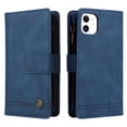 thumbnail image 3 of Case for iPhone 12 Cover Zipper Pocket Wallet Case Magnetic Protective - Blue, 3 of 5