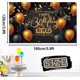 thumbnail image 2 of Happy Birthday Backdrop Banner Black And Gold Birthday Party Background Decorations Happy Birthday Party Decorations For Men And Women, 2 of 5