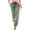 A-Green252, variant on Womens Pants Boho High Waist Lightweight Breathable Floral Print Ankle Trousers Loose Vacation Beach Lounge Pants