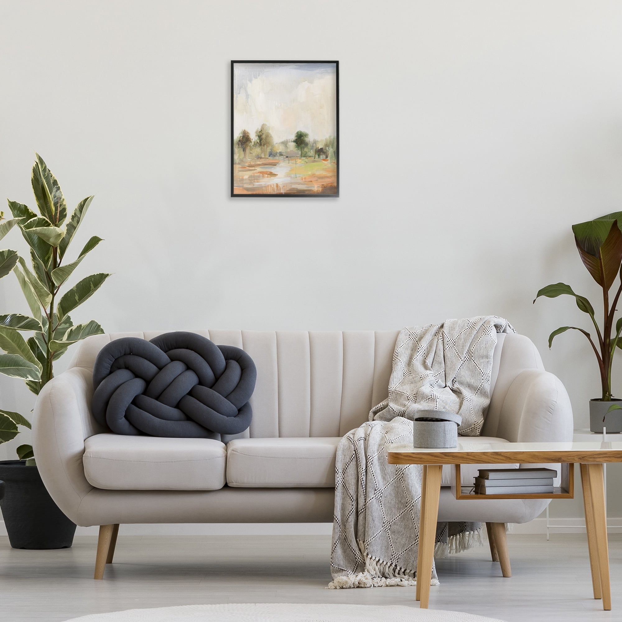 Stupell Industries Summer Rain Landscape Landscape Painting Black Framed Art Print Wall Art, 16 x 20