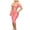 Pink, variant on Lingerie for Women Women’s Mesh Lace Jumpsuit Bodycon Short Sleeve See Through Backless U Neck Cut Out Club Romper Red L