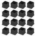 thumbnail image 1 of Uxcell 36Pack Tapas de patas de silla cuadradas de PVC, 16mm x 16mm OD, almohadillas para pies de muebles negras, 1 of 6