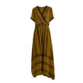 thumbnail image 4 of Women's Summer Maxi Dresses Plus Size V-Neck Short Sleeve Wrap Front Flared Striped Dress, 4 of 7