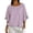 Purple, variant on Asxite Womens Tops Short Sleeve Trendy Striped Ruffle Round Neck Breathable Loose Casual Blouse