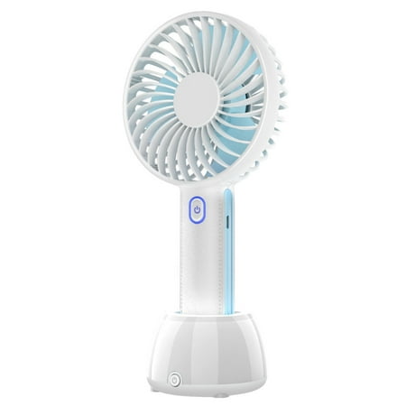 

ZUARFY Potable USB Handheld Fan Mini Cooling Fan 3 Wind Speeds Desktop Cooling Fan w/ LED Night Light Base for Home Office Car