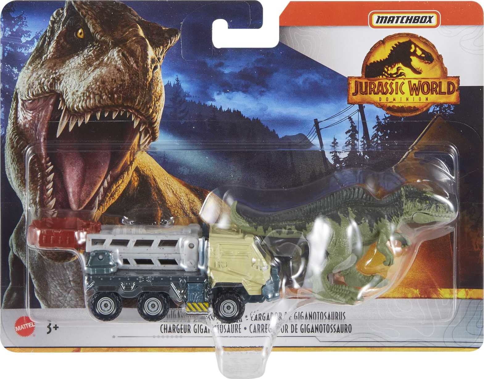 Matchbox Jurassic World Dino Transporters, 1 Vehicle & 1-2 Mini Dinosaurs