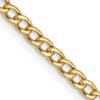 Primal Gold 14 Karat Yellow Gold 2.5mm Semi-solid Curb Link Chain