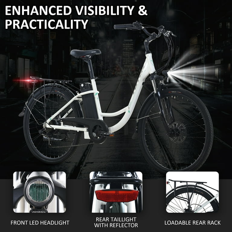 Totem Skyline 26 Adult Electric Bike 350W Motor 36V 10.4Ah Battery Shimano 7 Speed Black Walmart