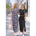 thumbnail image 4 of Chiclily Women's Summer Maxi Dress Loose Short Sleeve T-Shirt Long Dress Casual Side Split Sundress with Pockets, S-2XL, 4 of 9
