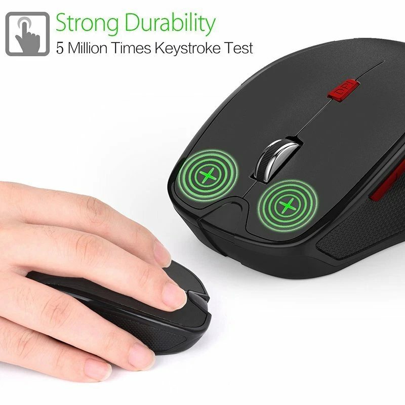 RHEA- Bluetooth Wireless Mouse 2400 Dpi Adjustable Optical Gaming Mice For Laptop Pc