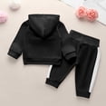 thumbnail image 6 of Unisex Kids 2-Piece Cotton Sweatsuit Set, Black Hoodie and Jogger Set for Boys Girls 2-13 Years,Size 12 T, 6 of 9