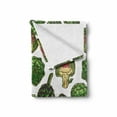 thumbnail image 2 of Artichoke Soft Flannel Fleece Blanket, Hand Drawn Healthy Foods in Various Forms Organic Natural Gourmet Artwork Print, Cozy Plush for Indoor and Outdoor Use, 60" x 80", Fern Green, by Ambesonne, 2 of 6
