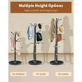 thumbnail image 6 of 12-Hook Metal Coat Rack - Black, Natural Marble Base, Umbrella Holder for Corner Office/Entryway, 6 of 18