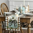 thumbnail image 3 of mubwai Blue Pumpkin Bowknot Buffalo Plaid Fall Table Runner,Seasonal Autumn Kitchen Dining Table Decoration for Home Party Decor 13x72 Inch, 3 of 7