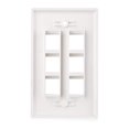 thumbnail image 3 of axGear 6 Port Keystone Wall Plate Single Gang Standard Size RJ45 Jack Modular Insert Cat5e Cat6 Ethernet Port White, 3 of 4