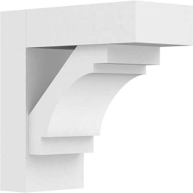 Ekena Millwork BKTP05X12X12MRC05 Standard Merced Architectural Grade PVC Bracket with Block Ends - 5 x 12 x 12 in.