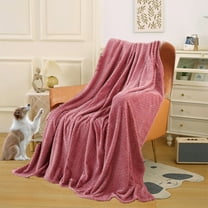 Djunllk Throw Blanket - Red Microfiber Ultimate Cozy Soft Blanket, Breathable Fluffy Blanket All Season Use, 39.3" x 59.0"