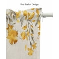 thumbnail image 5 of Yellow Grey Spring Floral Linen Curtain Valance for Bedroom/Bathroom/Kitchen/Office/Living/Dining Room Window,Summer Botanical Pastoral Rustic Rod Pocket Topper Decorative Cafe Drapes Panel 42"x18", 5 of 6