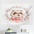 thumbnail image 1 of Ferret Tapestry, Cartoon Style Image of Female Male Animal Funny Accessorizes in Squares, Fabric Wall Hanging Decor for Bedroom Living Room Dorm, 2 Sizes, Multicolor, by Ambesonne, 1 of 1