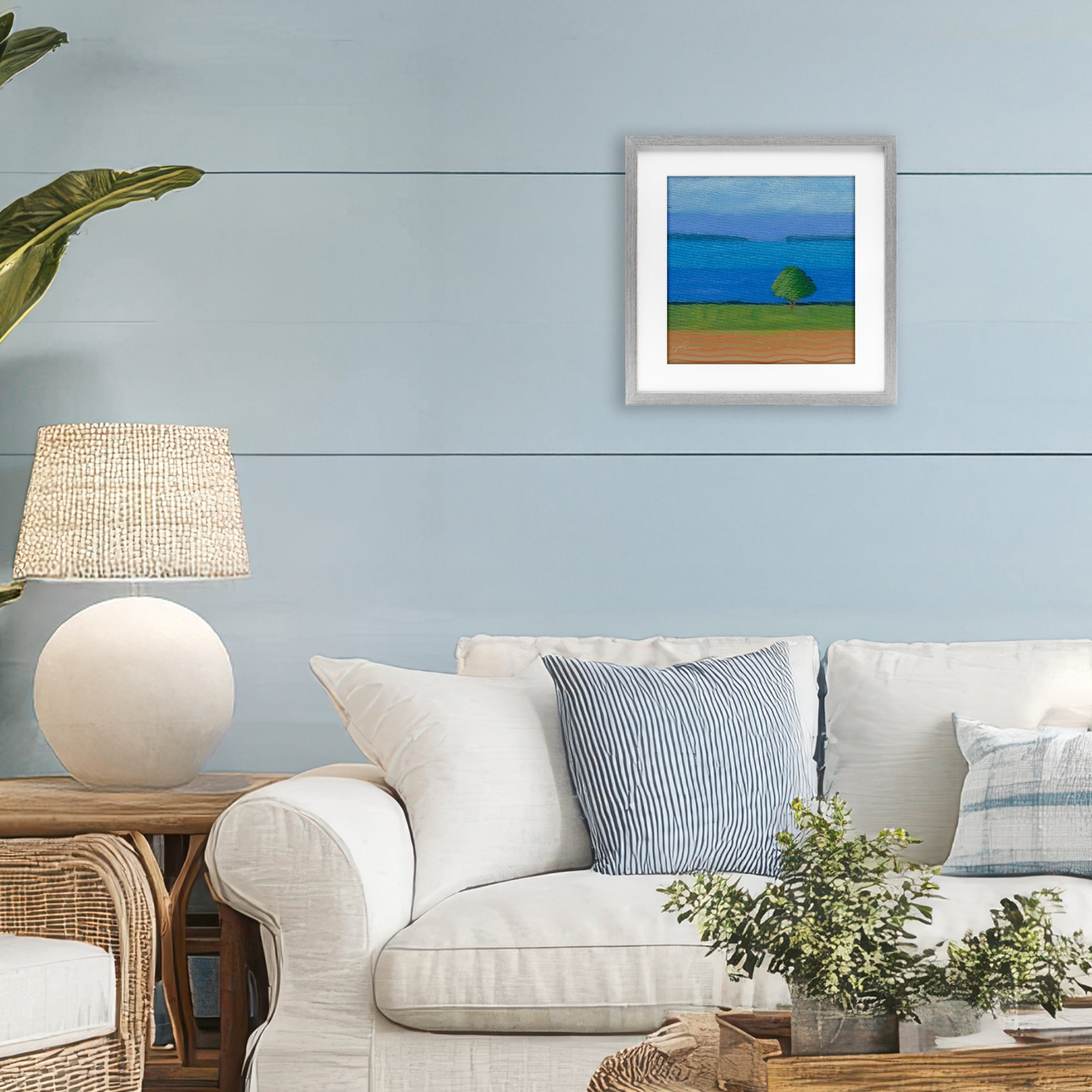 Stupell Industries Lone Tree at Spring Cove Gray Framed Print Under Glass, design by Lynn Ericson Fine Art