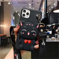 thumbnail image 1 of Funda con dibujo de gato en 3D para móvil, carcasa bonita con cuerda para Apple iPhone 14, 13, 12 mini, 11 Pro, 6, 6S, 7, 8 Plus, XR, XS, Max, SE 2020 Fivean unisex, 1 of 2