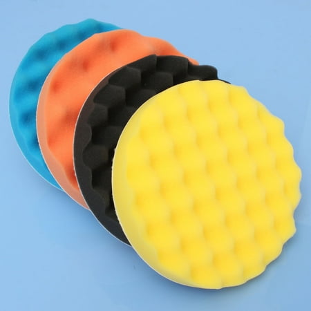 4Pcs 7'' Sponge Foam Polishing Waxing Sponge Buffing Pads Polishers for Car Coat (Best Auto Wax For Black Paint)