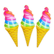 Inflatable Ice Cream Cones, 36 Inch, Set of 3 Blow-up Rainbow Swirl Treats