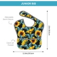 thumbnail image 4 of Hirioo Blue Batterflies Sunflower for Baby Waterproof Pocket Bib Adjustable Closed for Babies Toddlers with Large Pocket 6-24Months, 4 of 8