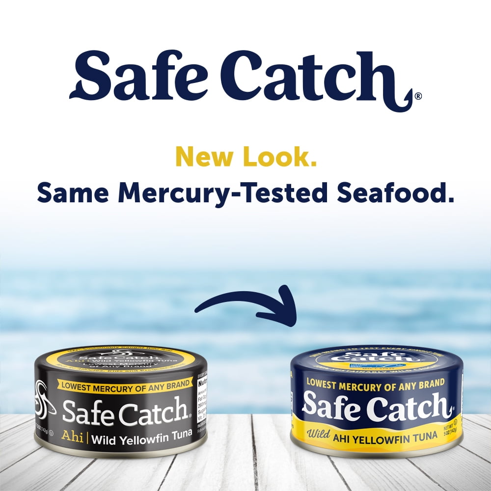 Safe Catch Wild Ahi Yellowfin Tuna, 3 Pack, 5 oz Cans – Low-Mercury, High-Protein Canned Tuna